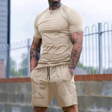 Wiaofellas  -  New Style Summer New Sports Casual Clothing Shorts Men's Clothing Short Sleeved Shorts Running Fitness Clothing Trendy Sets