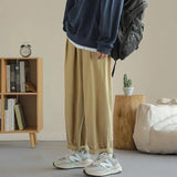 Wiaofellas Men's New Loose Fashion Trend Casual Pants Loose Black/khaki/Apricot Color Straight Pants High-quality Trousers Size M-2XL