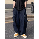 WIAOFELLAS  -  Baggy Cargo Jeans big pocket Trousers Male Denim Pants Wide Leg Pant women's Jeans Loose Casual Streetwear Hip Hop Harajuku
