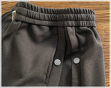 WIAOFELLAS  -  Summer new breasted shorts Men's summer short shorts High street trend loose casual quarter pants medium pants
