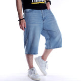 Wiaofellas  -  Hip Hop Jeans Men's Trend Shorts Loose Cropped Pants Plus Size Medium Shorts Skateboard Pants Summer