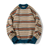 WIAOFELLAS  -  Men Smooth Striped Sweater Winter Knitted Jumpers Pullover Men Streetwear Hip Hop Harajuku Japan Style Patchwork Grey Sweaters