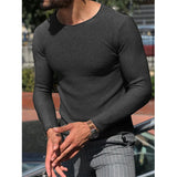 Wiaofellas  -  Mens Casual O-Neck Solid Sweater Spring Fashion Knitted Pullover Tops For Men New Long Sleeve Shirt Streetwear