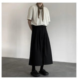 WIAOFELLAS  -  Summer Wide Leg Cropped Pants Comfy Culottes Street Fashion Trendy Loose Fit Casual Trousers Breathable Oversized Style