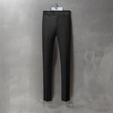 Wiaofellas  -  Formal Official Trousers for Wedding Prom One Piece Slim Fit Black Men's Suit Pants In Stock