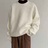 WIAOFELLAS  -  Casual Textured Sweater Mens Knit T Shirts Long Sleeve O Neck Solid Color Bottoming Tops Men Autumn Daily Leisure Knitted Jumper