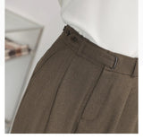 WIAOFELLAS  -  Light luxury Solid Suit Pants Men Loose straight Trousers Fashion Business Society Korean Casual Pants Adjustable Waist Belt