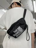 WIAOFELLAS  -  Crossbody bag niche design chest bag men ins drawstring shoulder bag cycling mobile phone bag waist bag