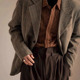 WIAOFELLAS  -  Lapel Retro Niche Design Hollow Drape Shirt Short-sleeved Ethnic Japanese Casual Men's Coat Long-sleeved
