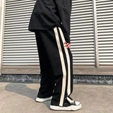 WIAOFELLAS  -  New Spring and Summer Fashion Hong Kong Style Split Wide Leg Casual Loose Fashion Brand Sports Straight Sleeve Men's Pants