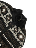 Wiaofellas  -  Casual Zipper Stand Collar Mens Sweatercoats Autumn Winter Vintage Knitted Cardigans For Men Fashion Geometric Sweater Jackets