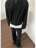 WIAOFELLAS  -   spring short jacket men's smoke purple simple short high-end cleanfit niche lapel solid color jacket