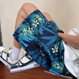 Wiaofellas  -  Men Summer Fashion Flower Print Beach Shorts Men's Loose Pockets Casual Short Pants Male Quick-drying Thin Shorts G44