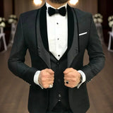 Wiaofellas  -  Formal Wedding Suits For Men Slim Fit 3 Pcs Groom Tuxedo Ternos Formal Fashion Costume (Jacket + Vest + Pants)