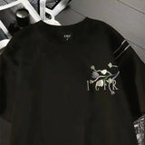 WIAOFELLAS  -  Beautiful Flower Printed Pure Cotton Men T-shirt Casual Breathable Soft Short-sleeved Top Loose Comfortable Oversized T Shirt