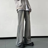 WIAOFELLAS  -  Washed Vintage Jeans Men's American Ins Trendy Brand High Street Loose and Versatile Straight Leg Micro Flared Pants
