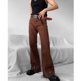 Wiaofellas  -  High Street New Brown Vintage Baggy Jeans High Waist Straight Wide Leg Pants Hip Hop Casual Mopping Denim Trouser Ladies Autumn