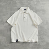 WIAOFELLAS  -  Heavy lapel short-sleeved POLO shirt men's youth fashion business daily casual bead cotton embroidery T-shirt