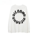 WIAOFELLAS  -  American High Street Dark Heavy Cotton Long Sleeve T-shirt Men Women Fashion Brand Spring Autumn Loose Fit Top Graphic T Shirts