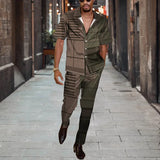 WIAOFELLAS  -  Short Sleeve Shirt Button Tops+Trousers Men 2Pcs Set Suit 3D Chic Harajuku Vintage Printing Summer Hawaii Beach Cardigan Outfits