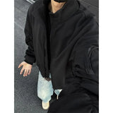WIAOFELLAS  -  Spring Black Jacket Men Fashion Retro Pocket Workwear Jacket Men Streetwear Hip-hop Loose Bomber Jacket Mens Short Jackets Coat