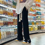 WIAOFELLAS  -  Spring pants high street tide casual sports trousers men's American design trendy brand draped wide-leg floor trousers