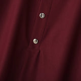 Wiaofellas  -  Men Shirt Solid Color Stand Collar Long Sleeve Button Men Clothing Streetwear Loose Fashion Casual Tops Camisas