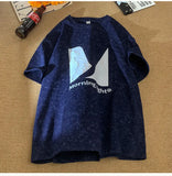WIAOFELLAS  -  Stereo Foam Printing Short-sleeved Tshirt Men and Women Summer Tide Loose Tops Unisex T-Shirt Tie-dye Design Male T-shirts