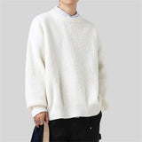 WIAOFELLAS  -  New Winter Retro Sweater Men Harajuku Knitted Solid Jumpers Oversized Streetwear Hip Hop Men Casual Warm Green Pullover Sweaters