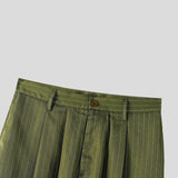 WIAOFELLAS  -  Men Striped Sets Stand Collar Sleeveless Vests & Pants Two Pieces Sets Streetwear Loose Fashion Men's Casual Suits S-5XL