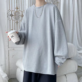 Wiaofellas  -  New Oversized Pullover Solid Color Spring Autumn New Men's Sweatshirts Hoodies Harajuku Crewneck Tees Unisex Tops Mens Clothing