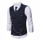Wiaofellas  -  European and American Men's Suit Vest Double-breasted Chain Casual Business Vest