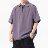 WIAOFELLAS  -  Summer Lightweight Outdoor Quick Drying T-shirt Sports Breathable Polo Shirt for Men Training Trendy Lapel Short Sleeved T-shirt