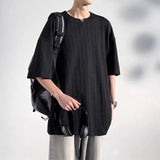 WIAOFELLAS  -  Mens T Shirts Summer New High-end Designed Advanced Fashionable Loose Casual Simple Niche Chic V-neck Short-sleeved T-shirt