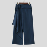 Wiaofellas  -  Men's Pants Color-block Patchwork Joggers Casual Irregular Pants For Man Streetwear Loose High Waist Pantalones Trousers