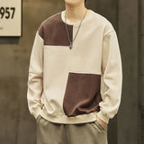 WIAOFELLAS  -  Autumn New Men's Sweatshirt Pullover Without Hat American Retro High Street Top Trendy Loose Round Neck Top