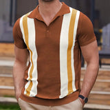 WIAOFELLAS  -  Summer Men's Clothing Luxury Knit V Neck Short-sleeved Polo Shirt Leisure Popular Streetwear Slim Knitwear T-Shirt Men MY1071