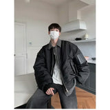 WIAOFELLAS  -  Premium Sense Bomber Jacket MA-1 Fall and Winter Splicing Fake Two Pieces Korean Style Coat Street Style Cotton Clothing Men New