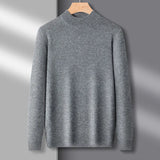 WIAOFELLAS  -  Half High Collar Sweater Men Autumn Winter Thicker Warm Casual Minimalist Ulzzang Basic Clothing Pullovers All-match Tender Chic