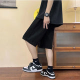 WIAOFELLAS  -  Summer Thin Denim Shorts Men's Hong Kong Style Brand Loose Straight Casual Mid-pants Versatile Wide-leg Five-point Pants Men