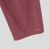 Wiaofellas  -  Men Pants Solid Color Joggers Loose Corduroy Drawstring Trousers Men Streetwear Fashion Casual Wide Leg Pants Men