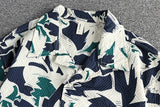 WIAOFELLAS  -  Hawaiian trend short sleeve shirt with abstract pattern Men's seersucker cool breathable comfortable casual shirt