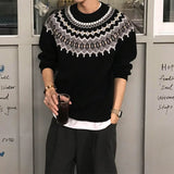 Wiaofellas  -  Autumn Winter Casual Mens Jumper Tops Knitting Long Sleeve Crew Neck Sweaters For Men Daily Leisure Slim Knitted Sweater