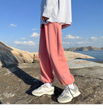WIAOFELLAS  -  Trendy White Dstring Trousers for Men Casual Loose Fit Low Waist Long Pants Youthful Energy Sle Summer Thin Material