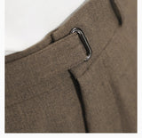 WIAOFELLAS  -  Light luxury Solid Suit Pants Men Loose straight Trousers Fashion Business Society Korean Casual Pants Adjustable Waist Belt