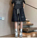 WIAOFELLAS  -  Fashion New Men's Letter Print Tie Dye Drawstring Design Shorts Trendy Summer High-waisted Loose Short Pants Male