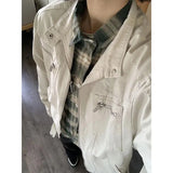 WIAOFELLAS  -  Men Clothing Jacket New Americian Retro Style High-end Designed Niche Canvas Washing Multi-Pocket Stand Collar Locomotive Jacket