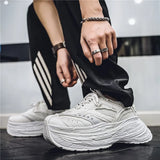 WIAOFELLAS  -  Autumn Men Casual Sneakers 7cm Chunky Platform Sports Shoes Brand Tennis Running Sneakers Male Breathable Outdoor Walking Shoes