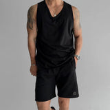 Wiaofellas  -  Mens Sports Fitness Casual Vests Genderless American Personality Versatile Streetwear Simple Solid Color Tank Tops Unisex