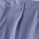 Wiaofellas  -  Men Striped Pants Button Loose Joggers Casual Wide Leg Trousers Men Streetwear Baggy Fashion Leisure Long Pants Men
